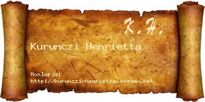 Kurunczi Henrietta névjegykártya