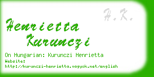 henrietta kurunczi business card